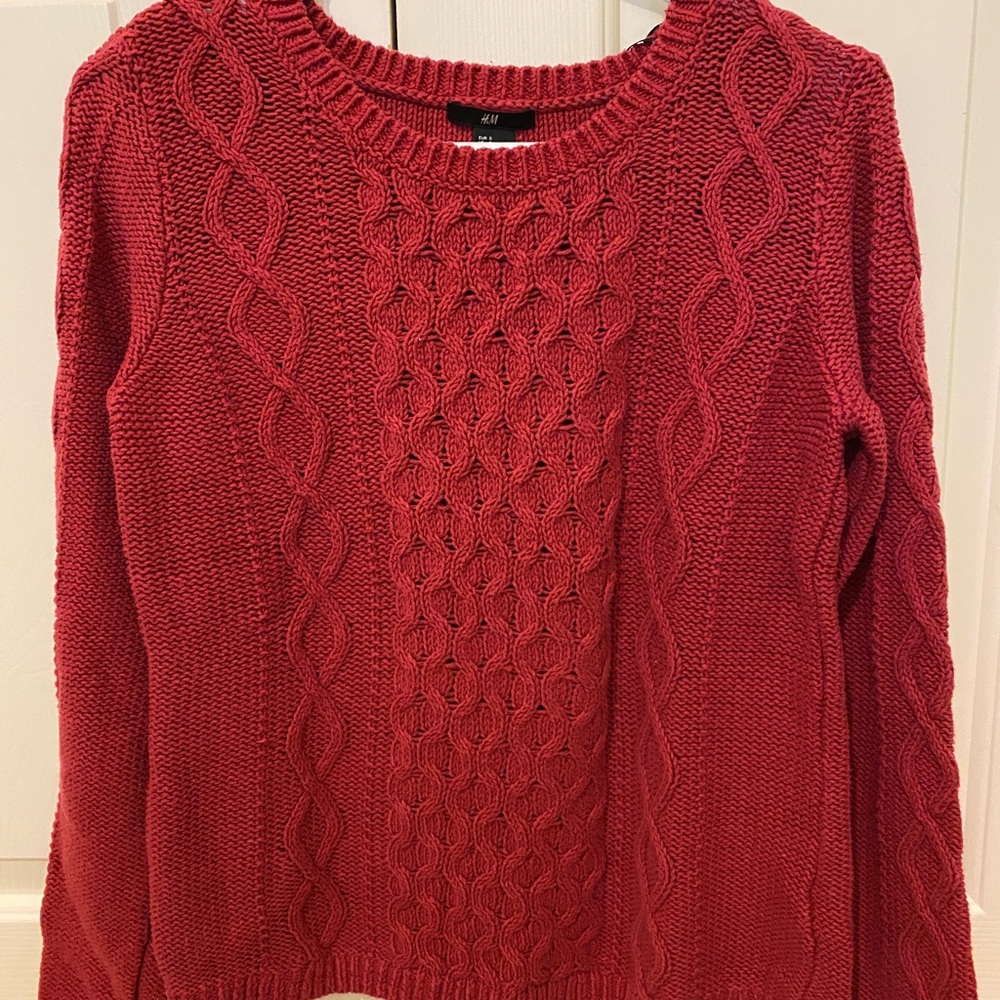 H&M Red Cableknit Sweater